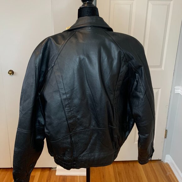 Genuine Leather Bomber Jacket - Picture 4 of 7